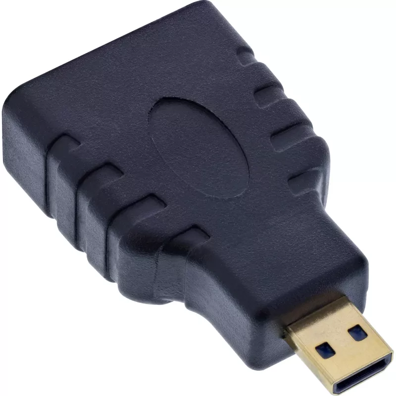 InLine HDMI-adapter HDMI A-pesa / HDMI D isane, 4K/60Hz, kullatud