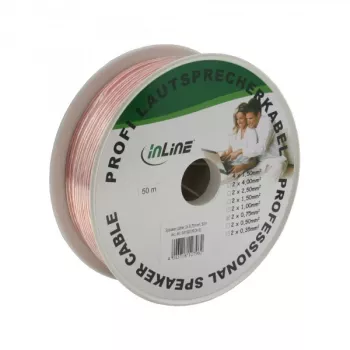 InLine kõlarikaabel 2x 0,75 mm² CCA läbipaistev 50 m