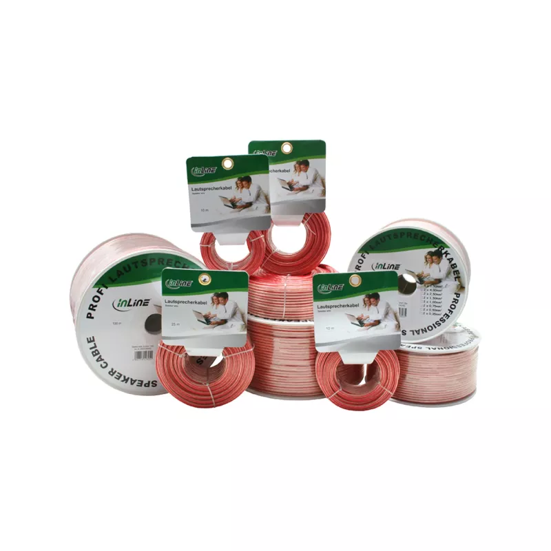 InLine kõlarikaabel 2x 2,5 mm² CCA läbipaistev 50 m