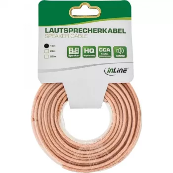 Kõlakaabel InLine 98310T 2x 2,5mm² CCA Läbipaistev 10m