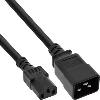 InLine toiteadapteri kaabel, IEC-60320 C20 C13-le, 3x1,5mm², max. 10A, 3m