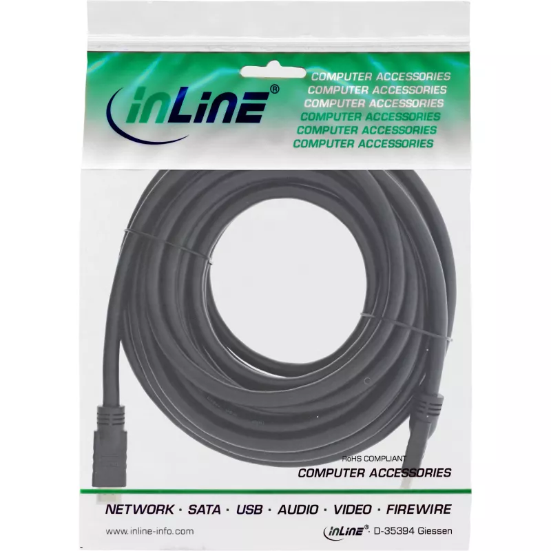 InLine HiD High Speed HDMI kaabel Ethernetiga, 4K2K, M/M, kuldsed kontaktid, 10m
