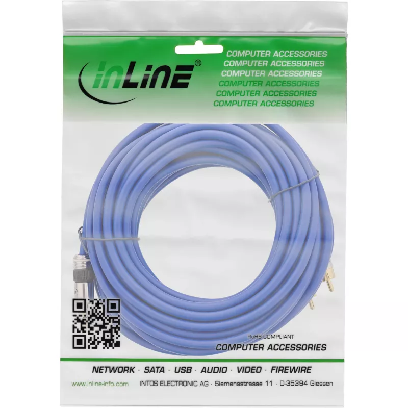 InLine Audio kaabel Premium 2x RCA isane / 3,5 mm isane kullatud 25 m