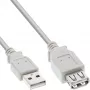 InLine USB 2.0 pikenduskaabel tüüp A-pistik / emane, beež, 3m, bulk