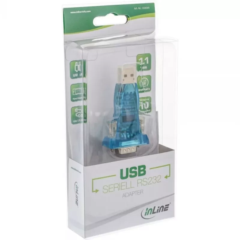 InLine USB RS232 adapter USB A -> 9-kontaktiline Sub-D USB pikendus 0,8 m