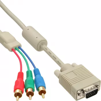 InLine VGA RGB-kaabel VGA- isane / 3x RCA- isane 2 m