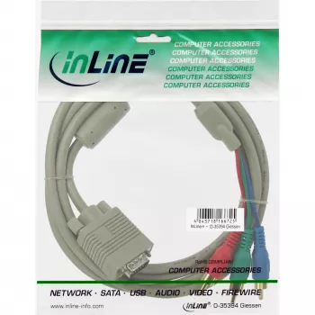 InLine VGA RGB-kaabel VGA- isane / 3x RCA- isane 2 m