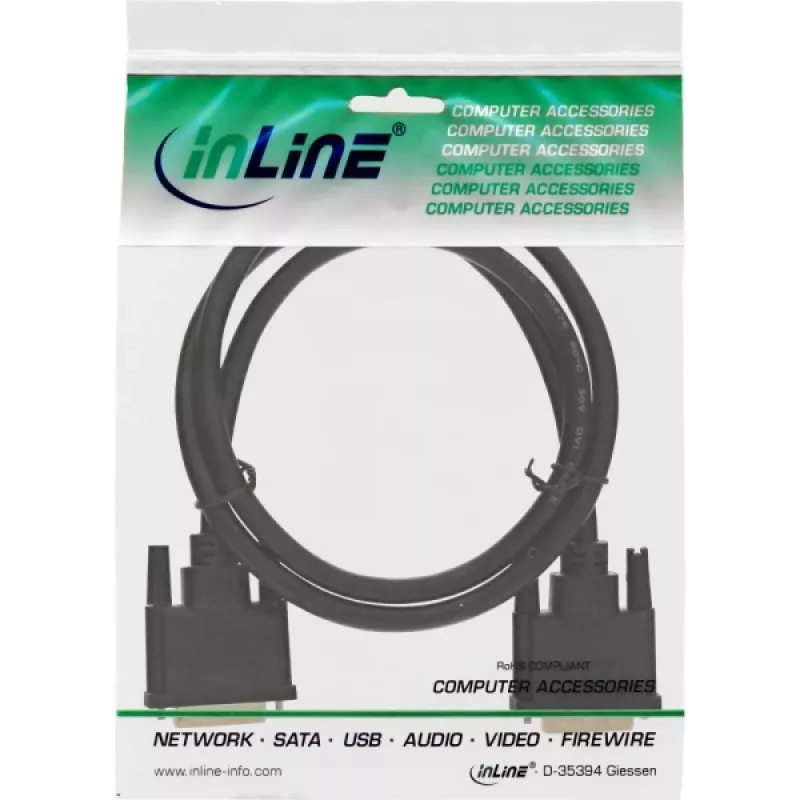 DVI-D-kaabel Premium 24+1 isane/isane Dual Link kullatud 1m InLine 17771P