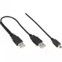 InLine USB mini-Y kaabel 2x tüüp A-pistik / Mini-B-pistik, 5 pin, 1 m