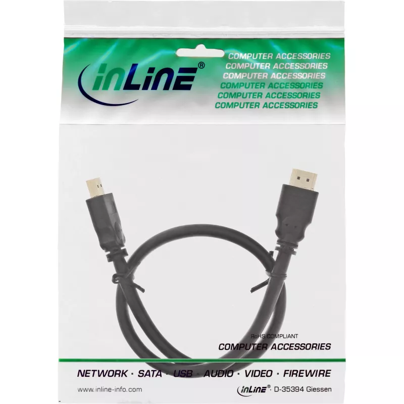 InLine HDMI-kaabel, kiire HDMI-kaabel, M/M, must, kuldsed kontaktid, 15 m
