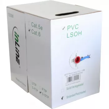 Etherneti paigalduskaabel InLine Cat6 S/FTP PiMF AWG27 PVC, 100 m, sinine
