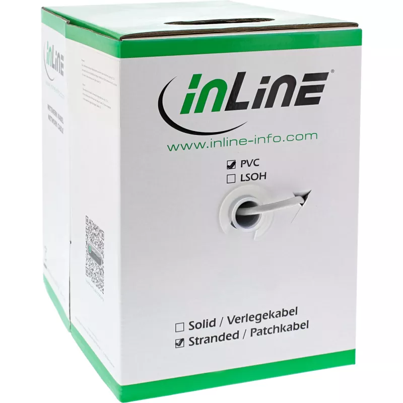 InLine paigalduskaabel SF/UTP Cat.5e AWG26 CCA PVC valge 100 m