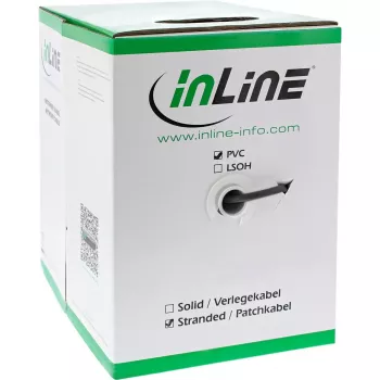 InLine patch-kaabel SF/UTP Cat.5e AWG26 CCA PVC must 100m