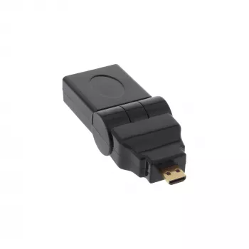 HDMI-adapter Tüüp A-pesa / D isane pöördliigendiga kullatud kontaktidega InLine 17690L
