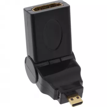 HDMI-adapter Tüüp A-pesa / D isane pöördliigendiga kullatud kontaktidega InLine 17690L