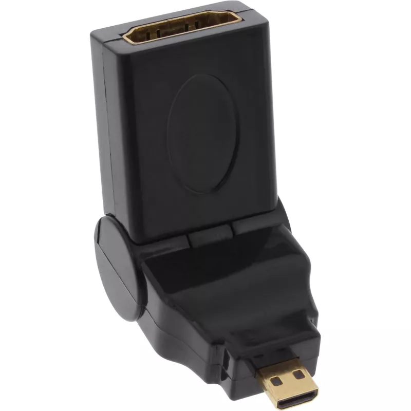 HDMI-adapter Tüüp A-pesa / D isane pöördliigendiga kullatud kontaktidega InLine 17690L