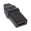 HDMI-adapter Tüüp A-pesa / D isane pöördliigendiga kullatud kontaktidega InLine 17690L