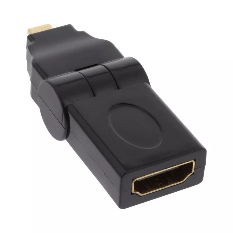 HDMI-adapter Tüüp A-pesa / D isane pöördliigendiga kullatud kontaktidega InLine 17690L