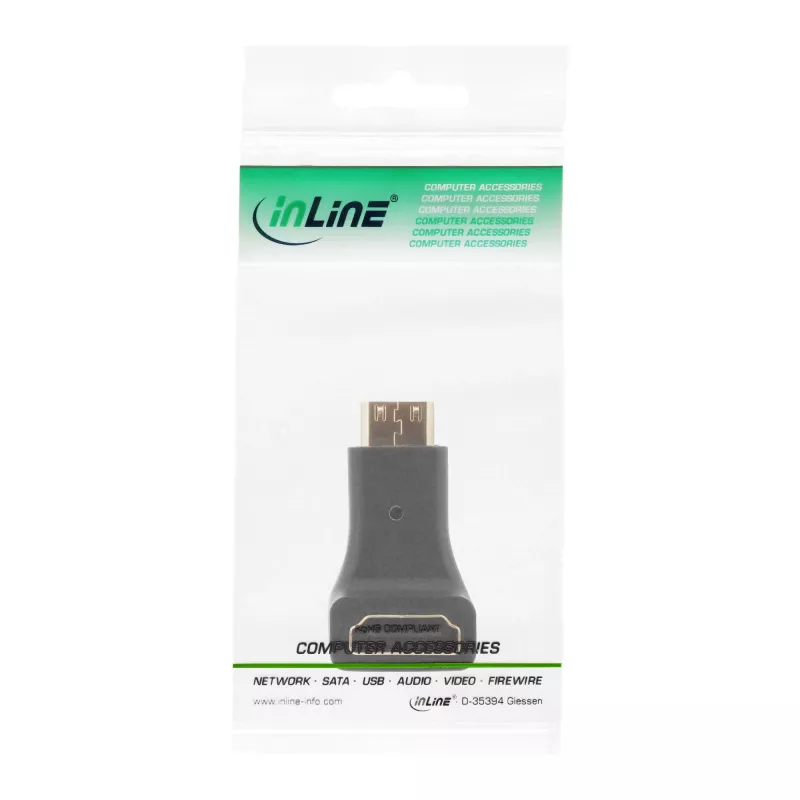 HDMI adapter, tüüp A-pesa / tüüp C isane, nurga all, InLine 17690K