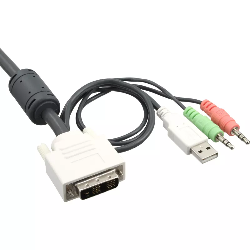 InLine KVM-lüliti 2 porti DVI-D USB heliga