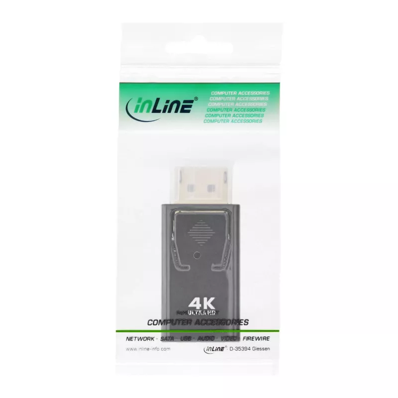 InLine adapter DisplayPort isane / HDMI emane, 4K/60Hz, heliga