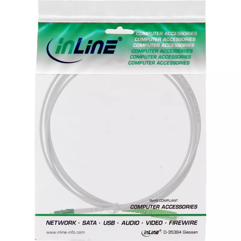 InLine fiiberoptiline simplekskaabel FTTH LC/APC 8° – SC/APC 8° 9/125µm OS2 5 m