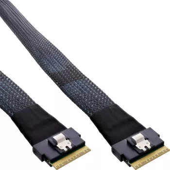 InLine õhuke SAS kaabel, SFF-8654 8X kuni SFF-8654 8X, 48 Gb/s, 1 m