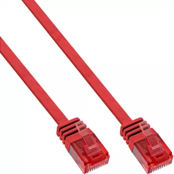 InLine lame üliõhuke ühenduskaabel U/UTP Cat.6 Gigabit-valmis punane 0,5 m