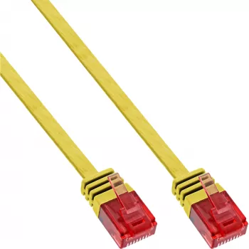 InLine lame üliõhuke ühenduskaabel U/UTP Cat.6 Gigabit-valmis kollane 1m