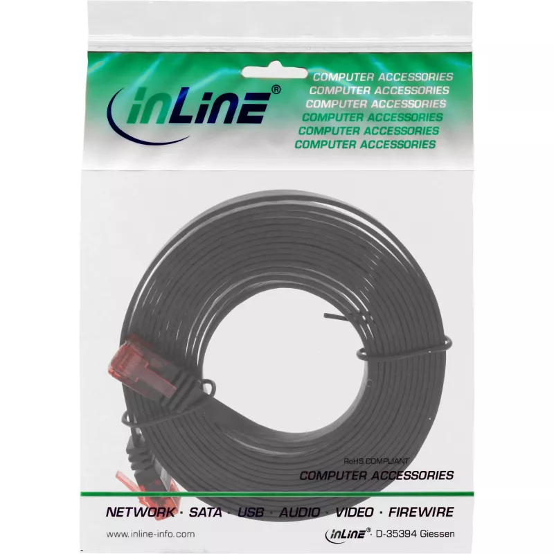 InLine lame üliõhuke lülituskaabel U/UTP Cat.6 Gigabit ready must 2m