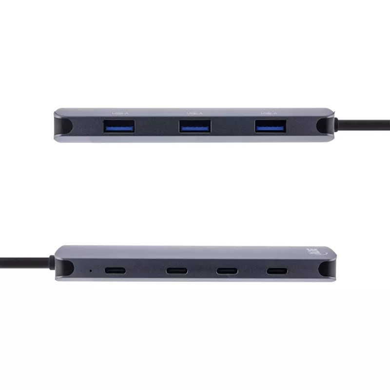 InLine USB 3.2 Gen.2 Hub, 4x USB-C + 3x USB-A, PD 100W, alumiinium, hall