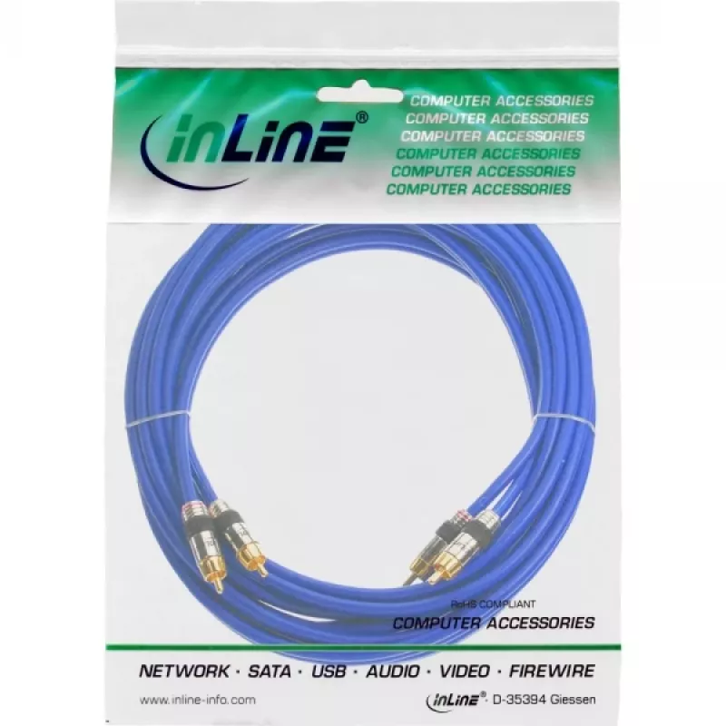 InLine Premium RCA helikaabel 2x RCA isane / isane kullatud 7m