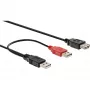 USB 2.0 Y-kaabel 2x A-tüüpi isane/emane InLine 34510Z 0,2 m