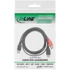USB 2.0 Y-kaabel 2x A-tüüpi isane/emane InLine 34510Z 0,2 m