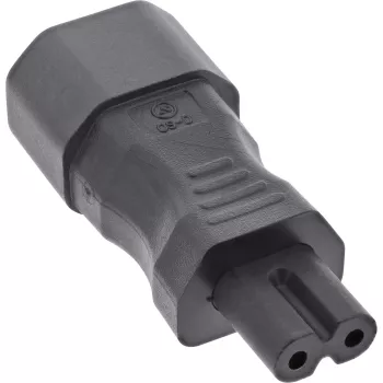 InLine toiteadapter IEC 60320 C14 / C7, 3-kontaktiline IEC seade 2-kontaktilisele