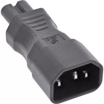 InLine toiteadapter IEC 60320 C14 / C7, 3-kontaktiline IEC seade 2-kontaktilisele