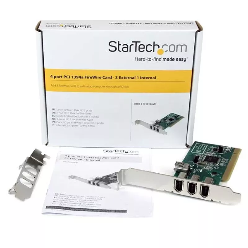 StarTech.com 4 pordiga PCI 1394a FireWire adapterkaart – 3 välist 1 sisemine