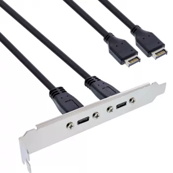 InLine pesa kronstein USB-C to USB 3.2 esipaneeli Key-A sisemine, 0,5 m
