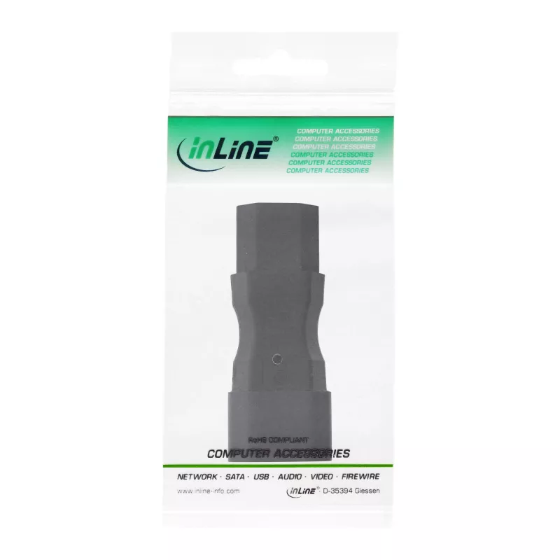 InLine toiteadapter IEC 60320 C14 / C13, 3-kontaktiline, külmade seadmete jaoks