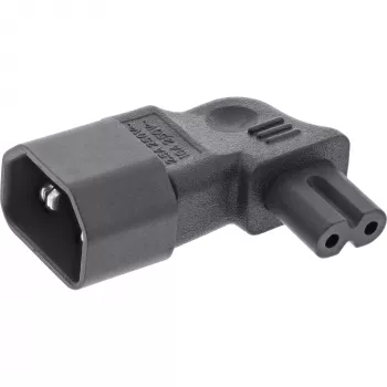 InLine toiteadapter IEC 60320 C14 / C7, vasakule/paremale nurga all, 3 kontaktiga 2 kontaktile