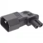 InLine toiteadapter IEC 60320 C14 / C7, vasakule/paremale nurga all, 3 kontaktiga 2 kontaktile