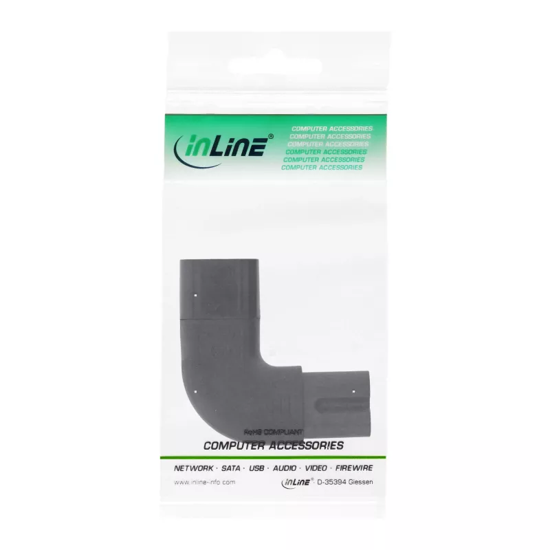 InLine toiteadapter IEC 60320 C8 / C7, vasakule/paremale nurga all 2 kontaktiga