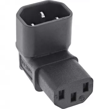 InLine toiteadapter, IEC 60320 C14/C13, üles/alla nurga all, 3 kontaktiga. IEC seade
