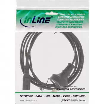 InLine toitekaabel, Austraalia pistik Euro8 pistikusse, must, 1,8 m