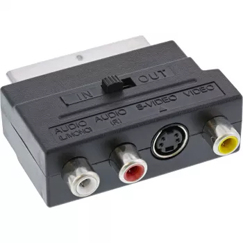 InLine Scart-adapter, Scart-pistik / 3x RCA ja S-VHS video sisse-/väljund