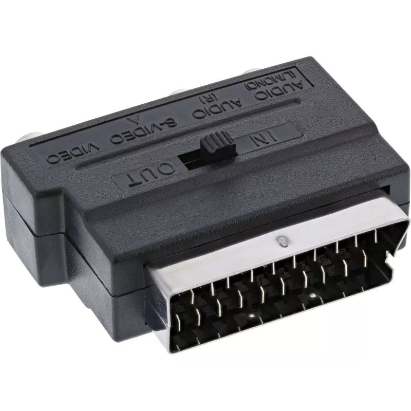 InLine Scart-adapter, Scart-pistik / 3x RCA ja S-VHS video sisse-/väljund