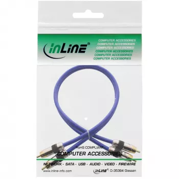 InLine Premium RCA Audio kaabel 2x RCA mees / mees kullatud 0.5m