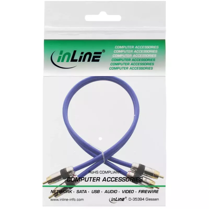 InLine Premium RCA helikaabel 2x RCA isane / isane kullatud 20m