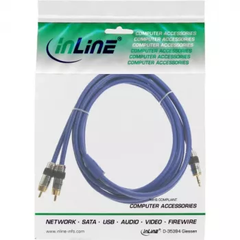 InLine Audio helikaabel Premium 2x RCA isane / 3,5 mm isane kullatud 5 m