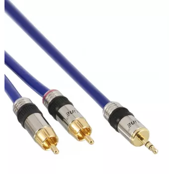 InLine helikaabel Premium 2x RCA isane / 3,5 mm isane kullatud 10 m